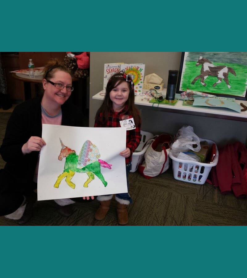 Proud Nana Helps Display Art with her Granddaughter Proud Nana Helps Display Art with her Granddaughter